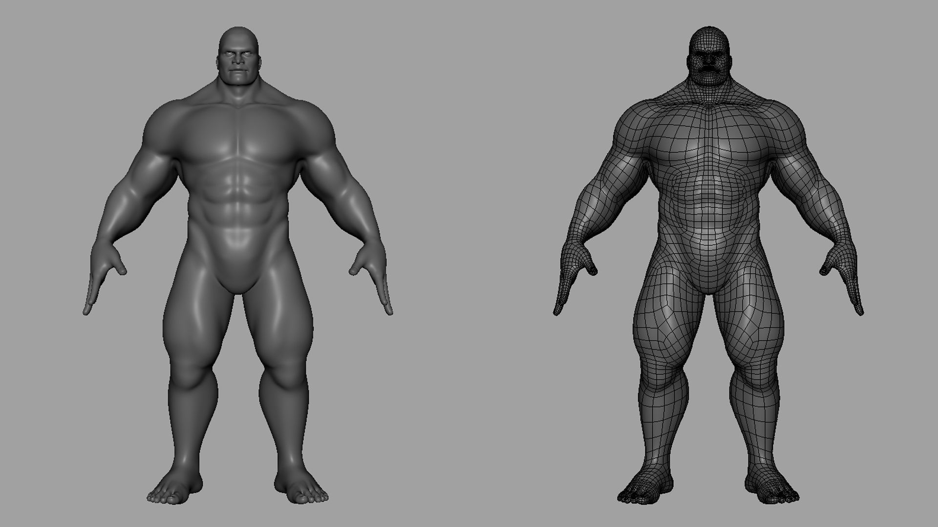 Muscular Male n Female Basemesh 3D Model Collection_11