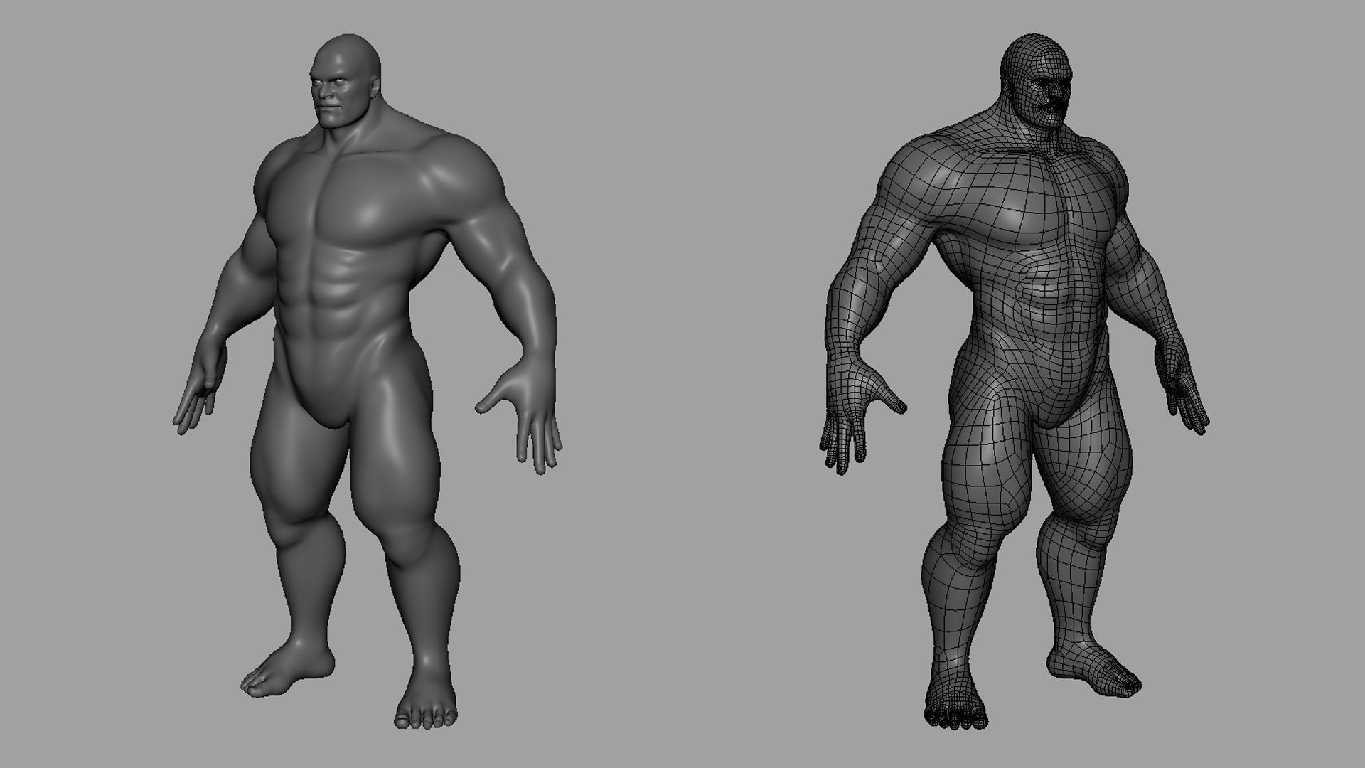 Muscular Male n Female Basemesh 3D Model Collection_10