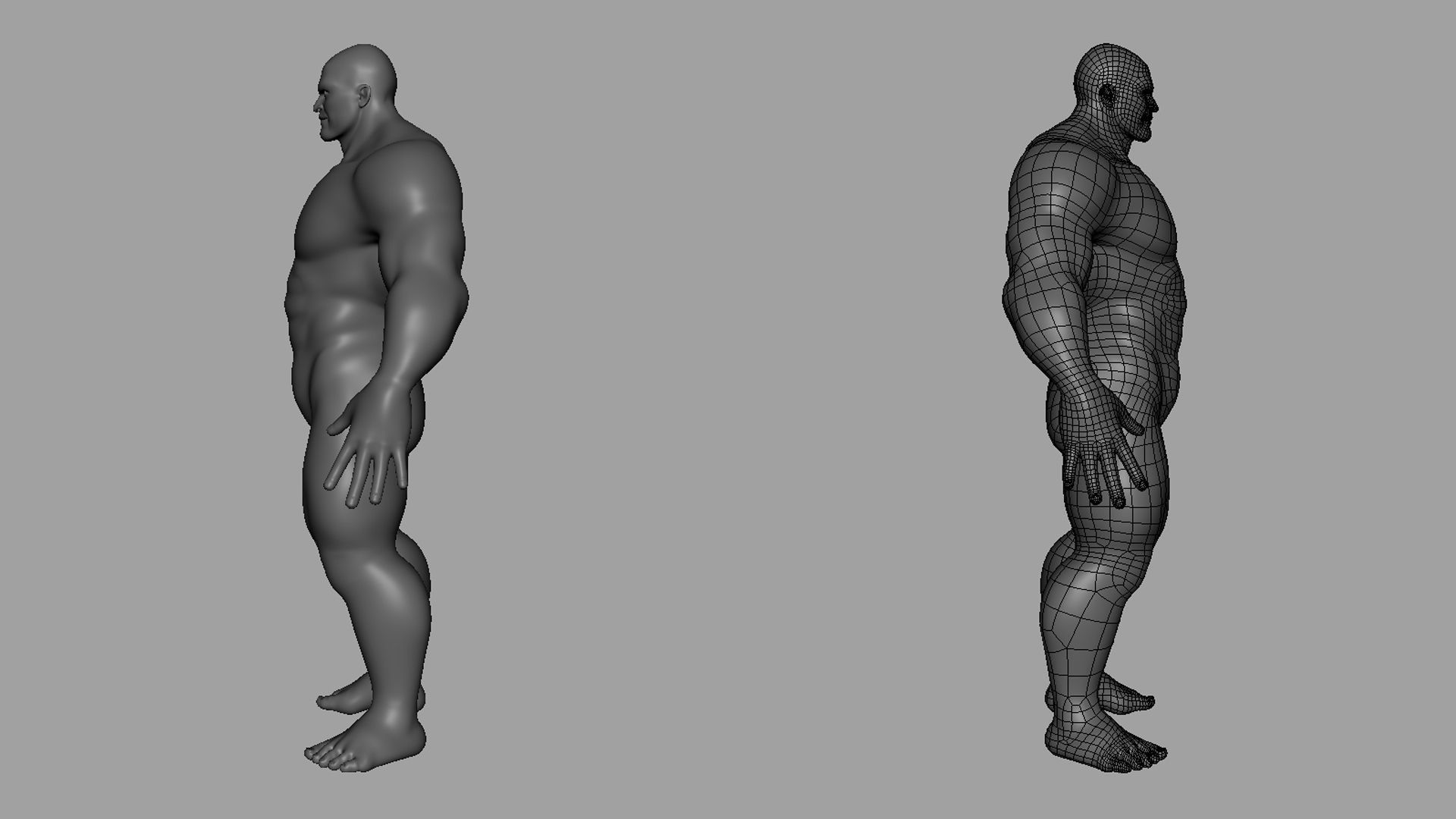 Muscular Male n Female Basemesh 3D Model Collection_12