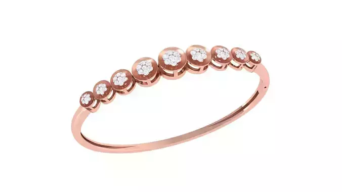 Flower High Jewelry Italian Diamond Bracelets 3dm stl obj gltf