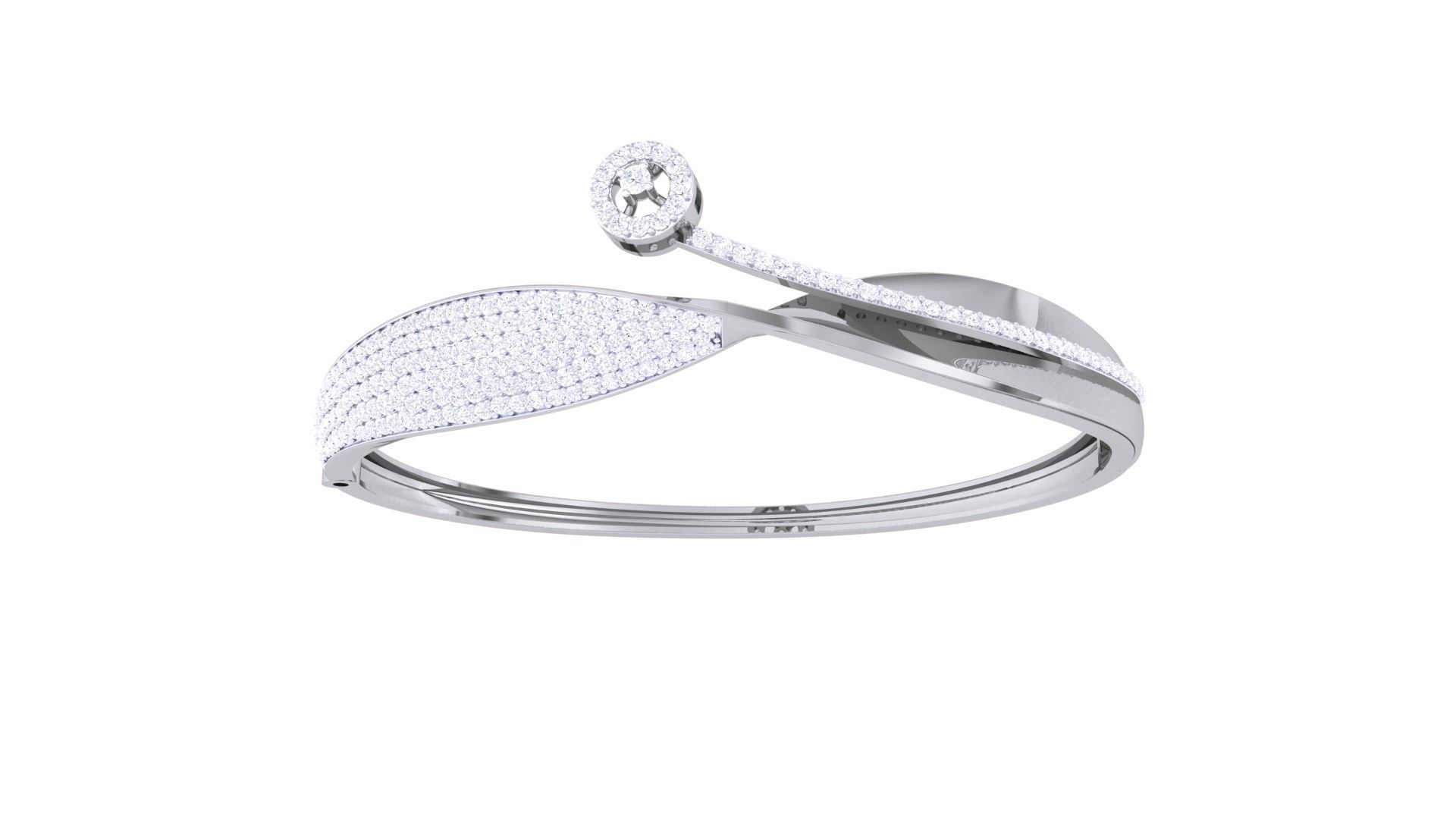 Twisted High Jewelry Italian Diamond Bracelets 3dm stl obj gltf 3D print model_8