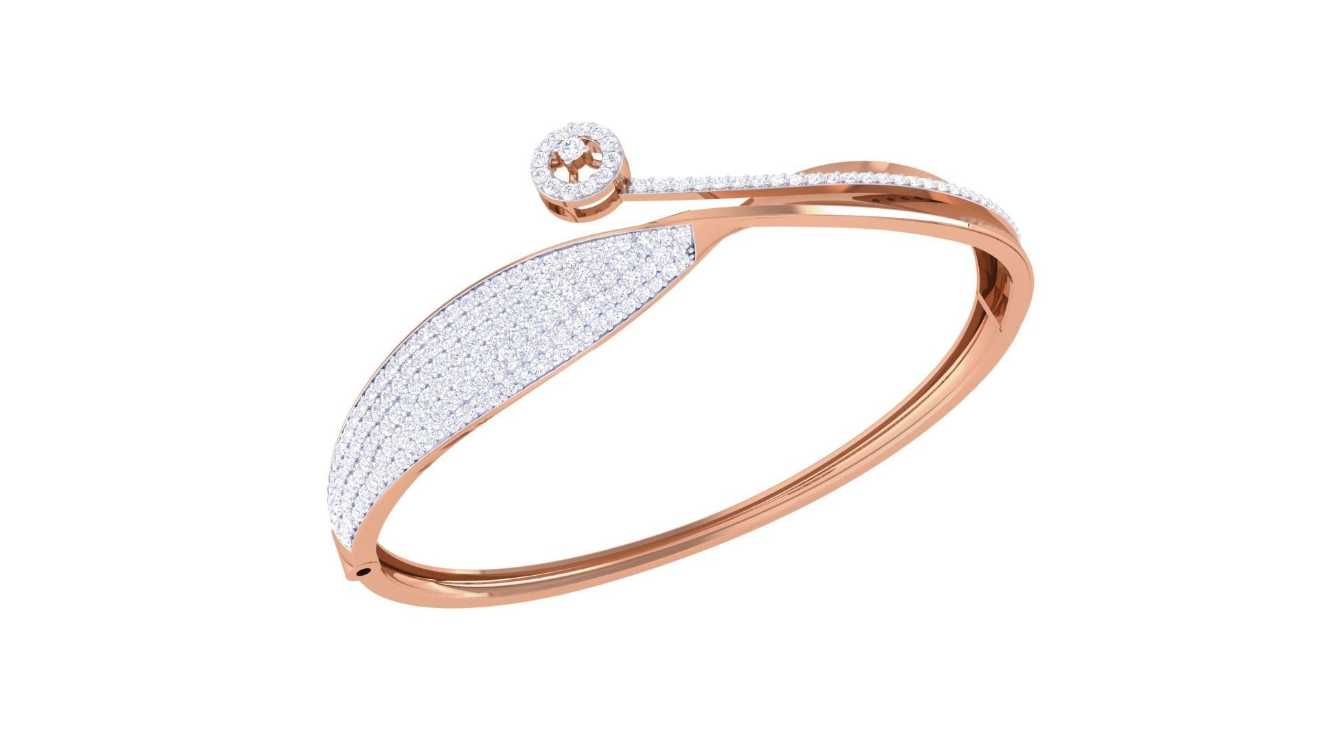 Twisted High Jewelry Italian Diamond Bracelets 3dm stl obj gltf 3D print model_6