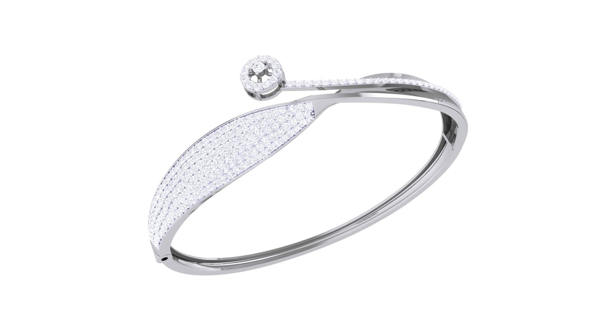 Twisted High Jewelry Italian Diamond Bracelets 3dm stl obj gltf 3D print model_5