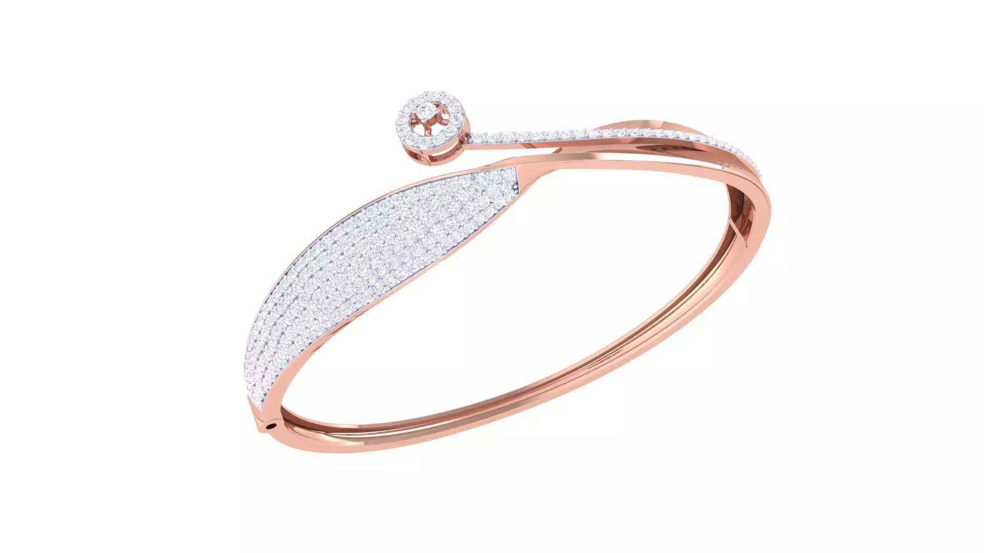 Twisted High Jewelry Italian Diamond Bracelets 3dm stl obj gltf 3D print model_0