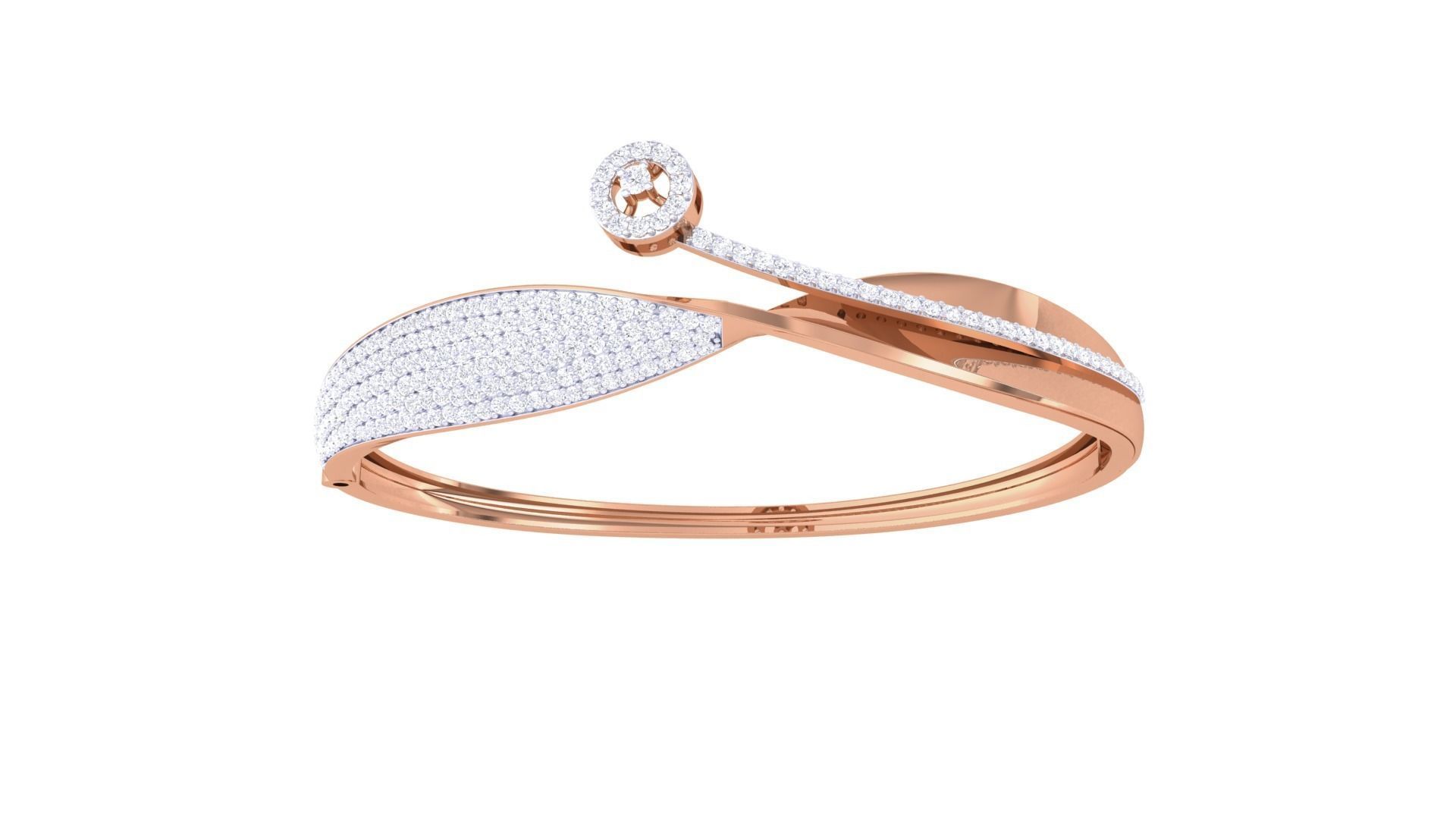 Twisted High Jewelry Italian Diamond Bracelets 3dm stl obj gltf 3D print model_9