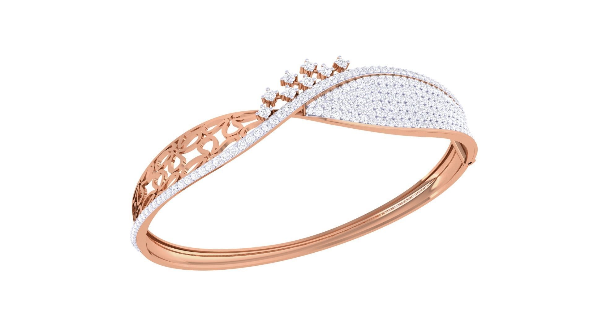 Flowers High Jewelry Italian Diamond Bracelets 3dm stl obj gltf 3D print model_6