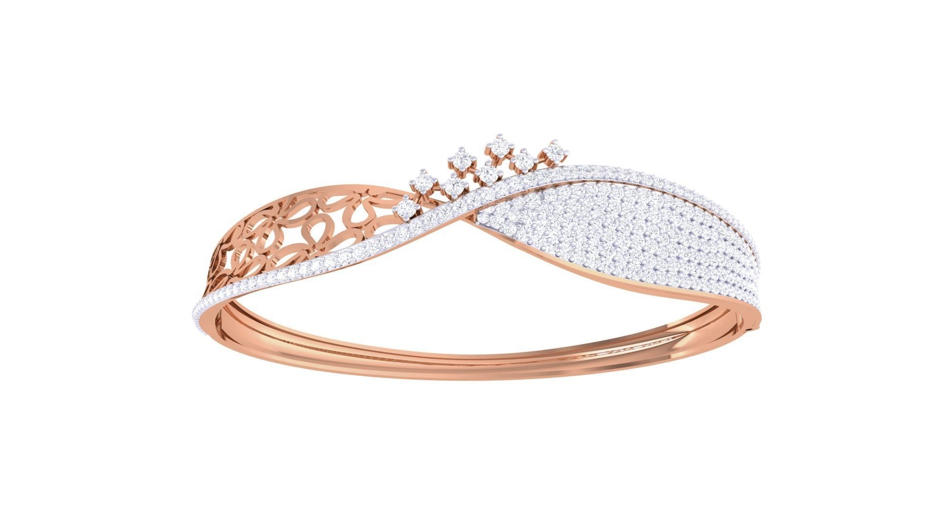 Flowers High Jewelry Italian Diamond Bracelets 3dm stl obj gltf 3D print model_9