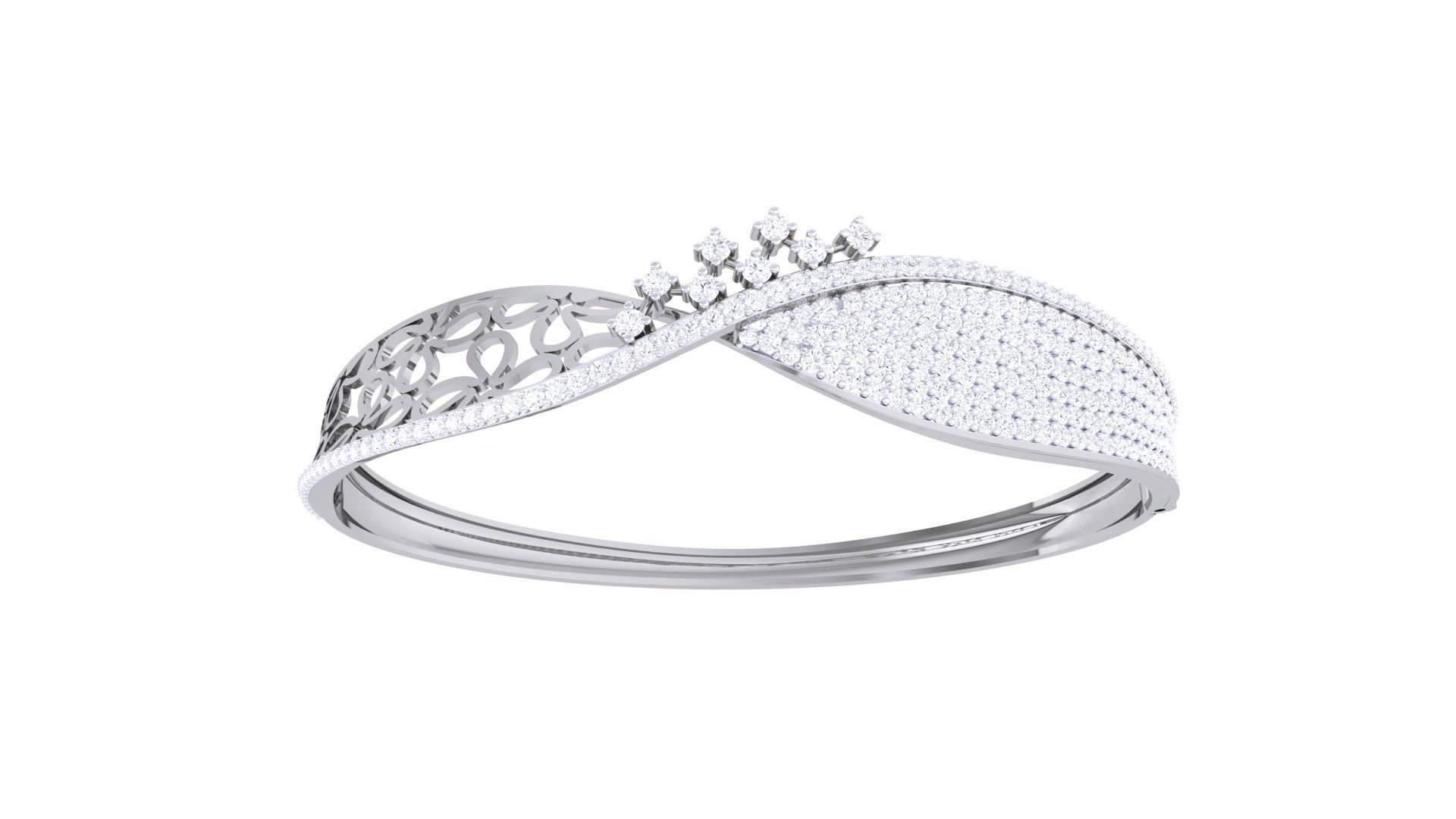 Flowers High Jewelry Italian Diamond Bracelets 3dm stl obj gltf 3D print model_8