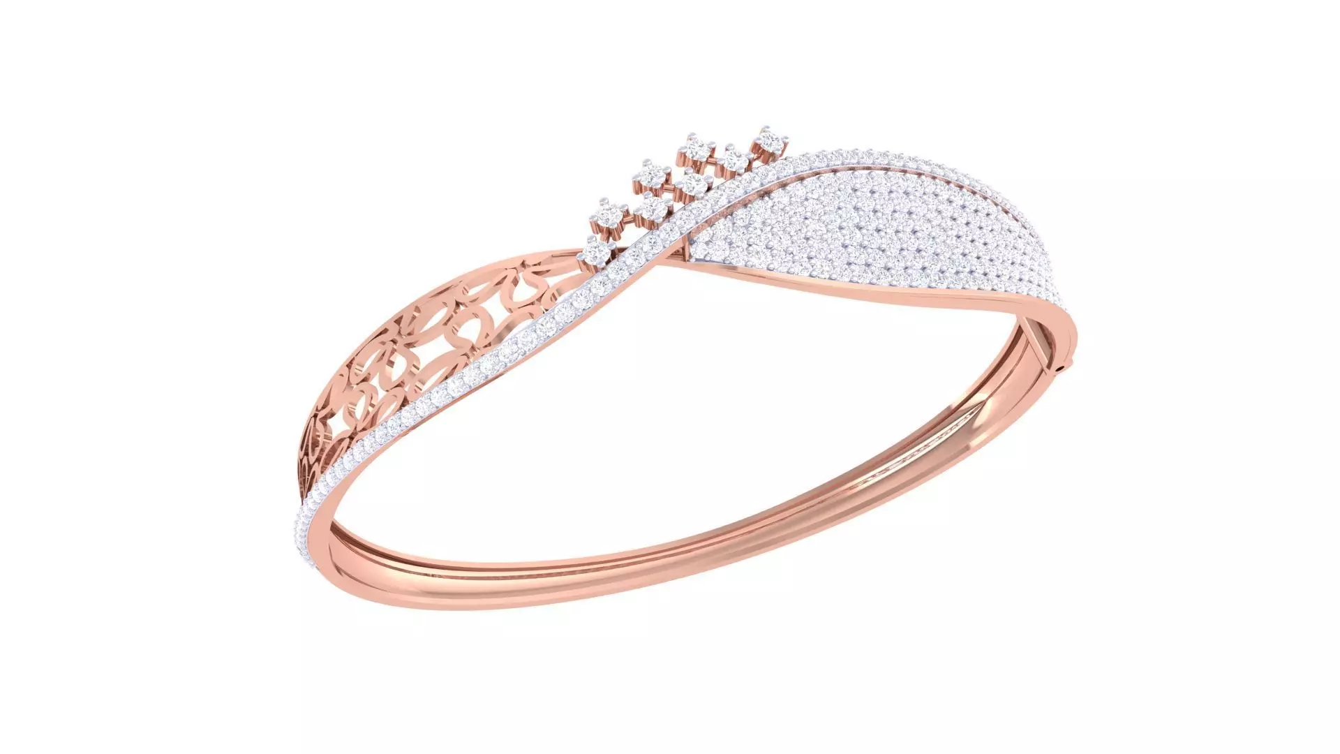 Flowers High Jewelry Italian Diamond Bracelets 3dm stl obj gltf 3D print model_0