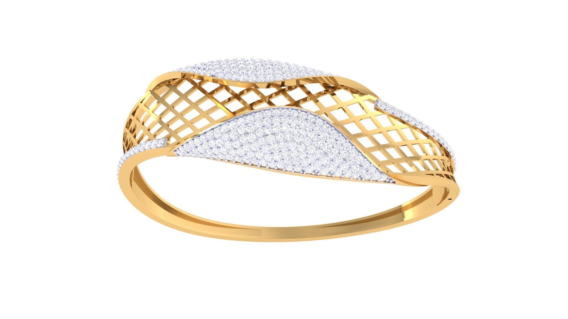 Ultra Vision Wire Mesh High Jewelry Italian Diamond Bracelets  3D print model_9