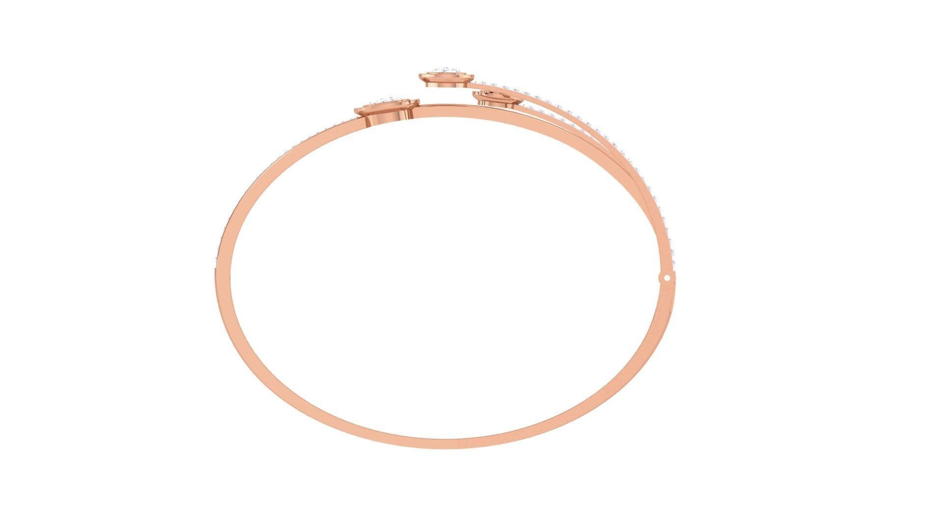 Tri flowers High Jewelry Italian Diamond Bracelets 3dm stl obj 3D print model_12