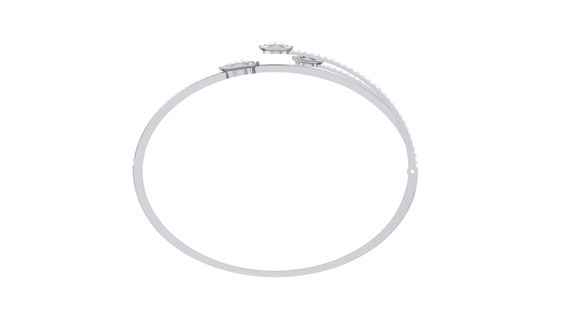 Tri flowers High Jewelry Italian Diamond Bracelets 3dm stl obj 3D print model_11