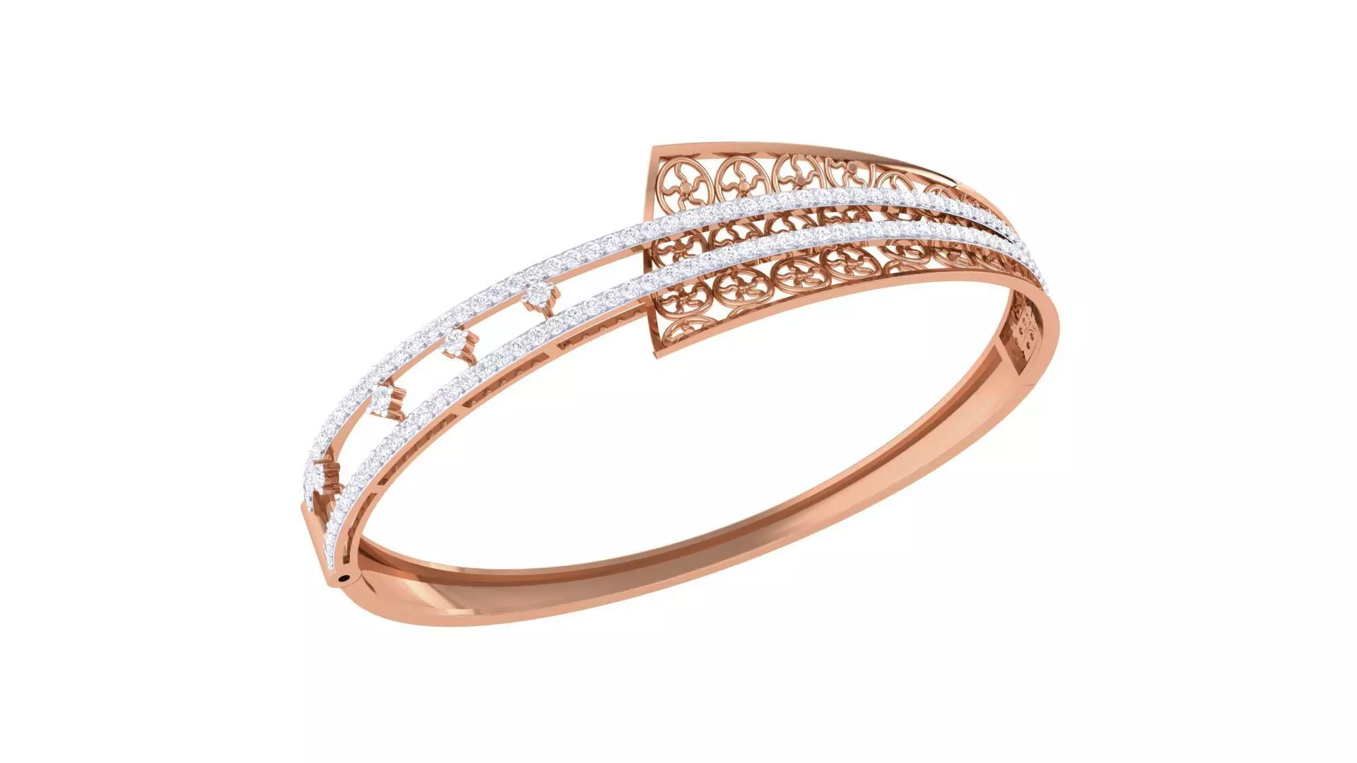 Wire Mesh Flower High Jewelry Italian Diamond Bracelets 3dm stl  3D print model_0