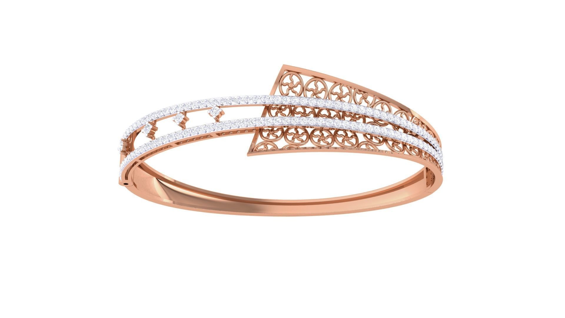 Wire Mesh Flower High Jewelry Italian Diamond Bracelets 3dm stl  3D print model_8