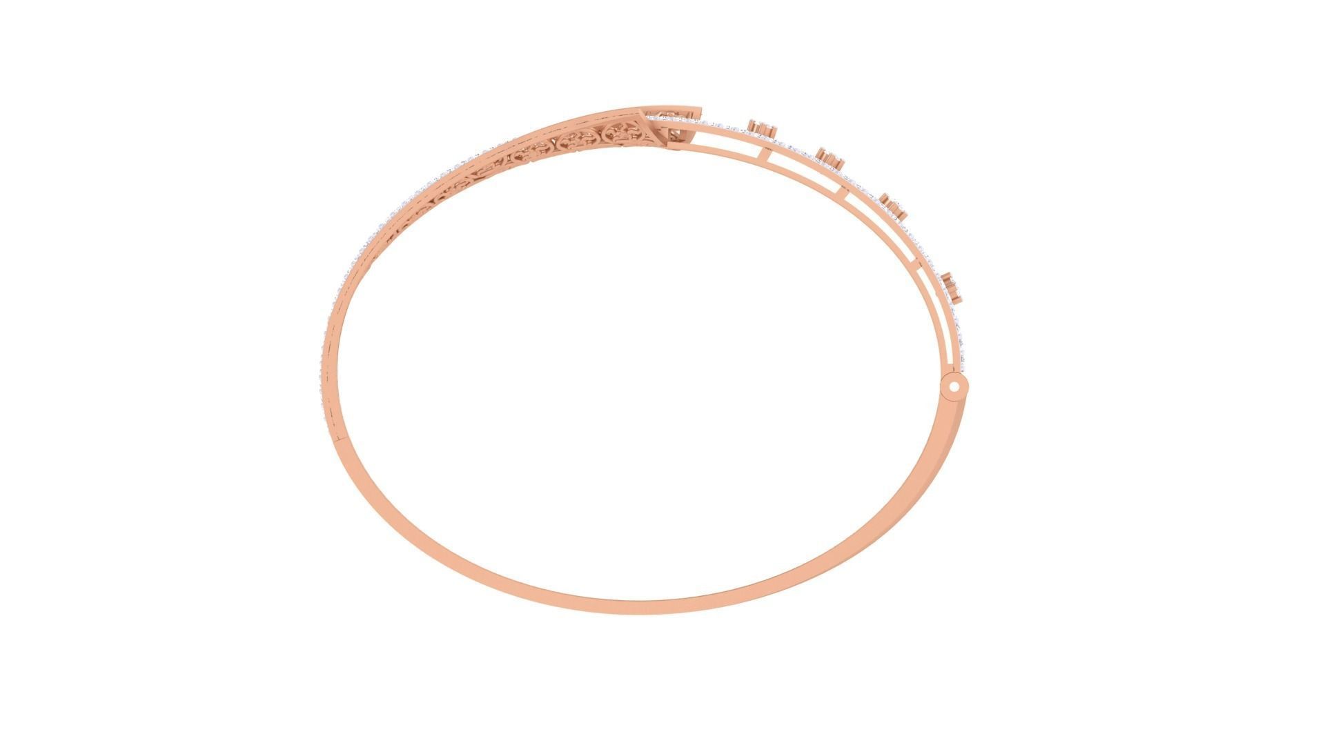 Wire Mesh Flower High Jewelry Italian Diamond Bracelets 3dm stl  3D print model_11