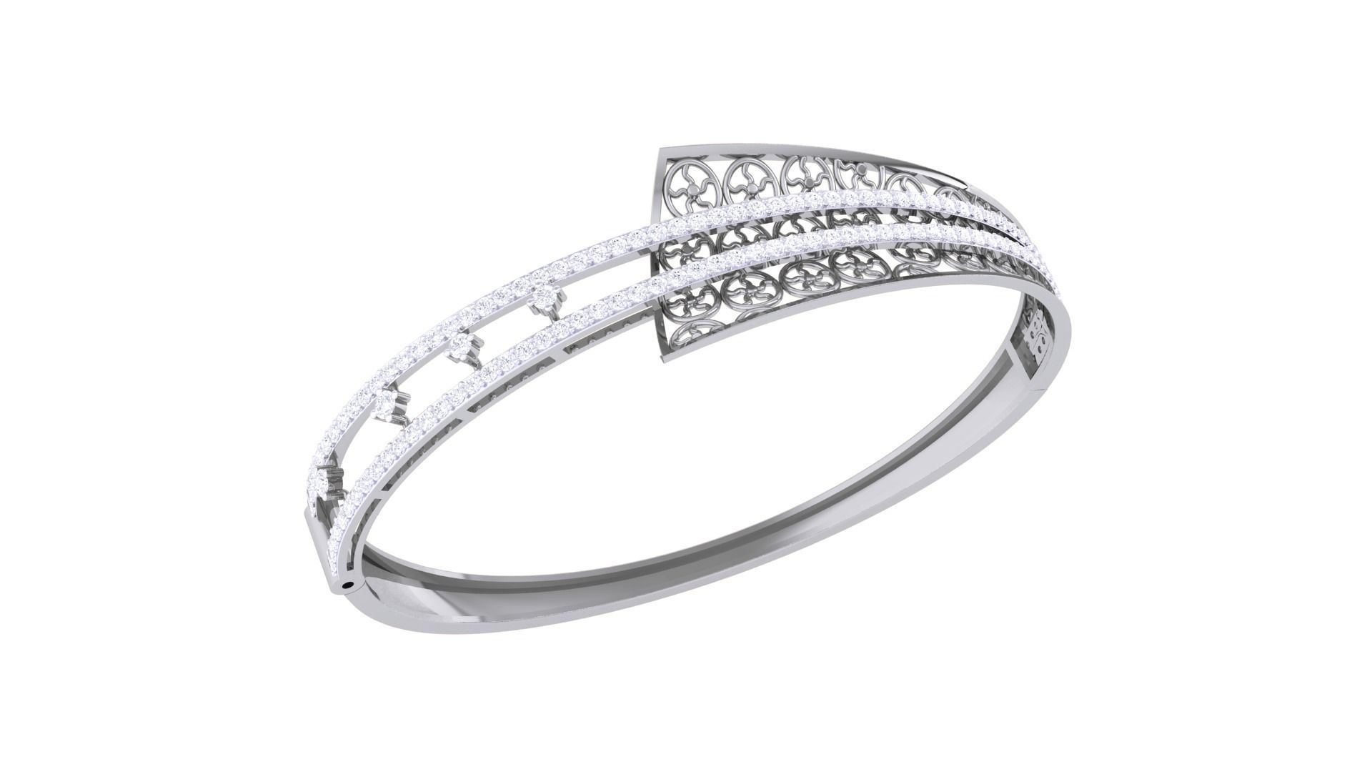 Wire Mesh Flower High Jewelry Italian Diamond Bracelets 3dm stl  3D print model_6