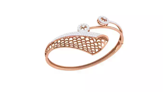 Bi Flower Ultra Vision  Wire Mesh High Jewelry  Diamond Bracelet 3D print model