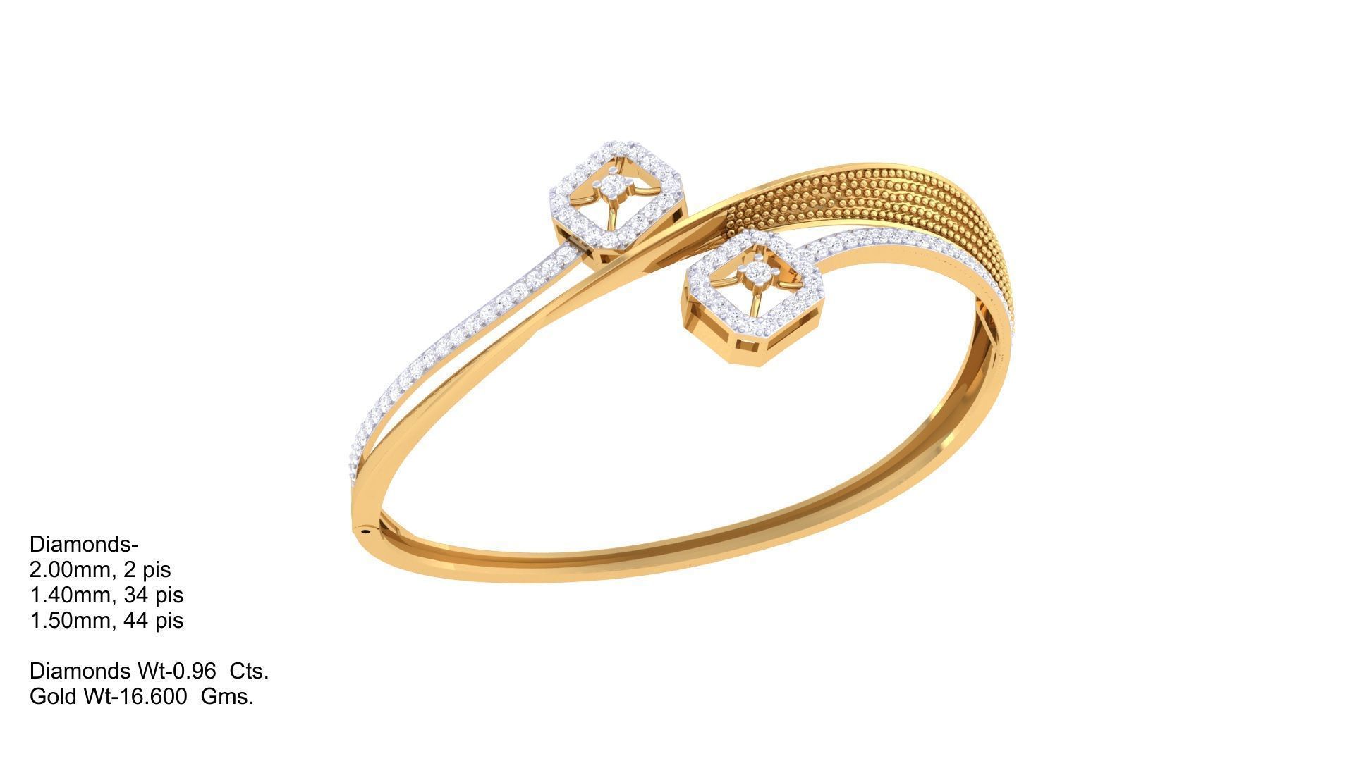 Bi Flower Twisted High Jewelry Italian Diamond Bracelets 3dm stl 3D print model_2