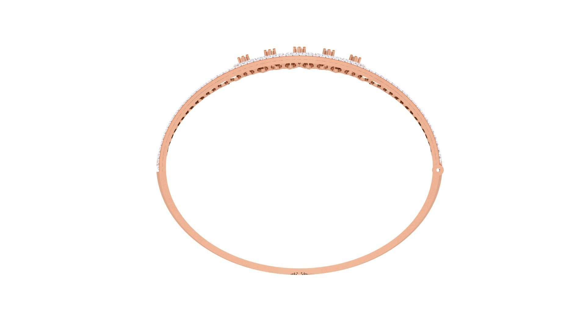 Five Flowers Wire Mesh High Jewelry Italian Diamond Bracelets 3D print model_12