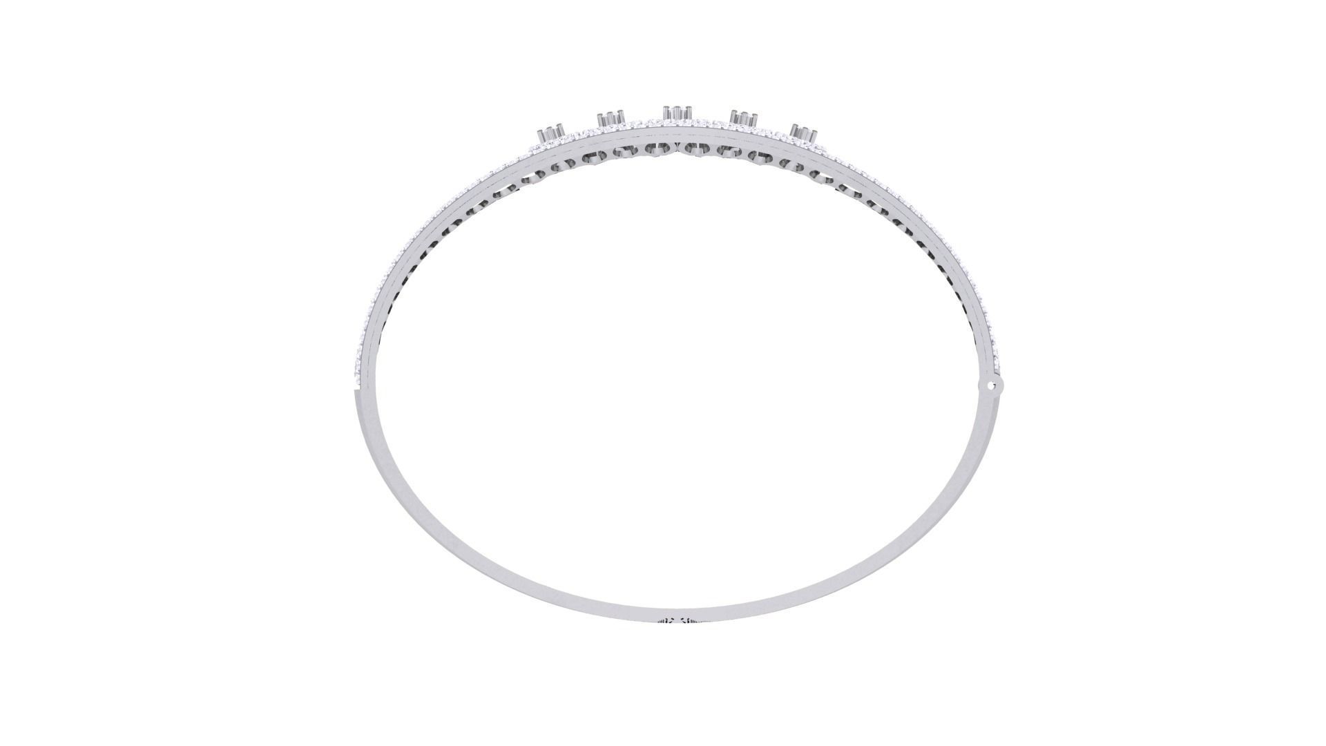 Five Flowers Wire Mesh High Jewelry Italian Diamond Bracelets 3D print model_10