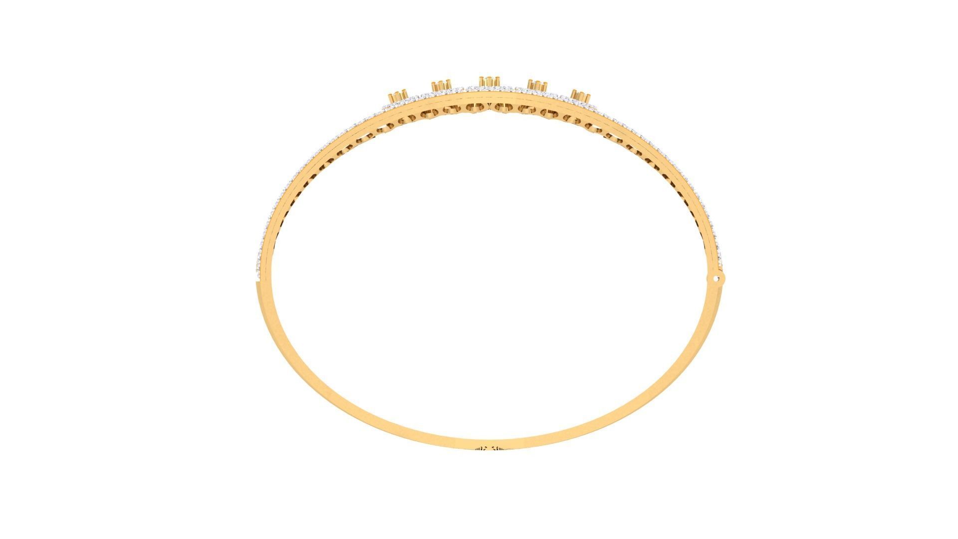 Five Flowers Wire Mesh High Jewelry Italian Diamond Bracelets 3D print model_11