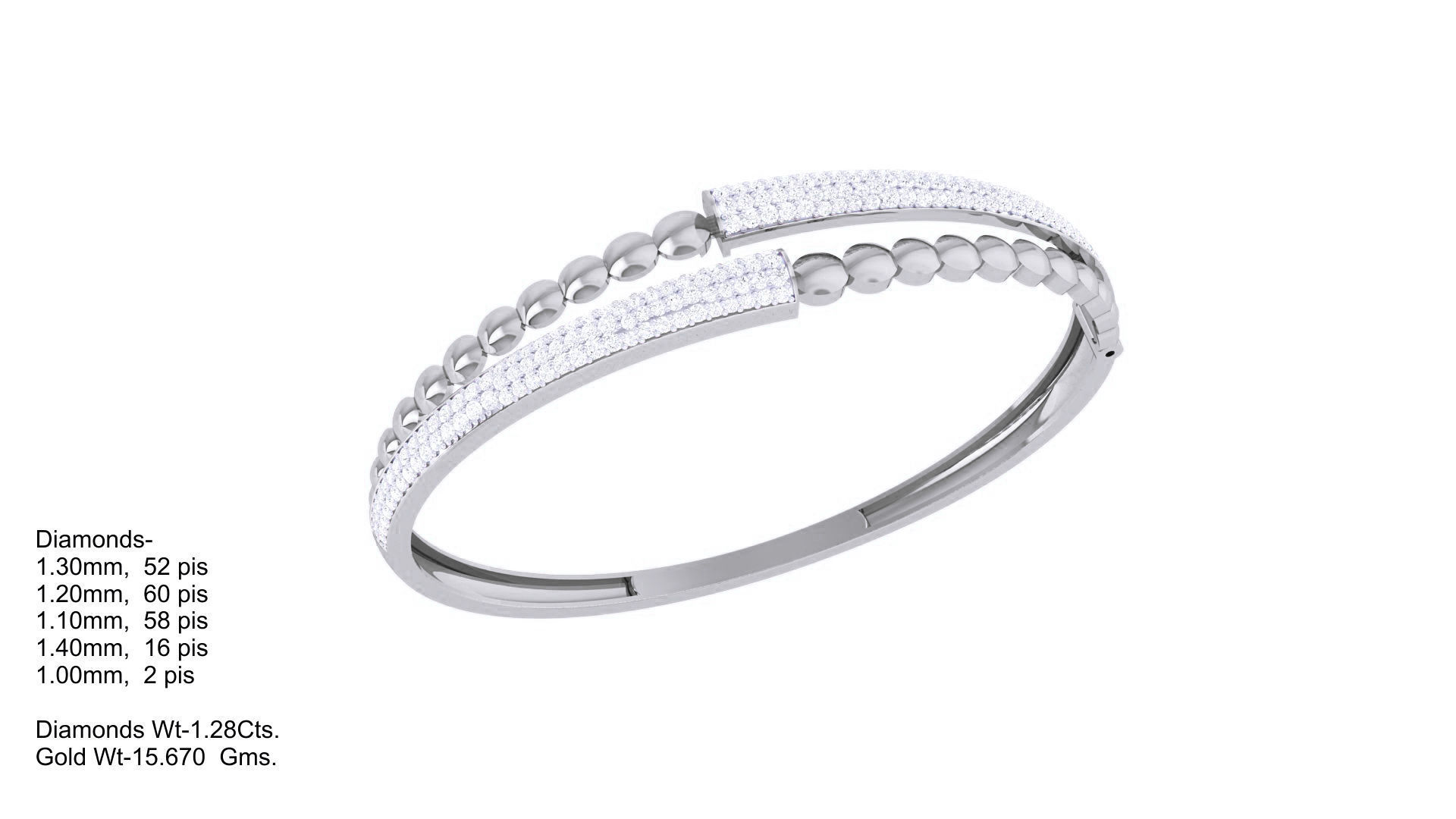 Beads Balls High Jewelry Italian Diamond Bracelets 3dm stl obj 3D print model_3