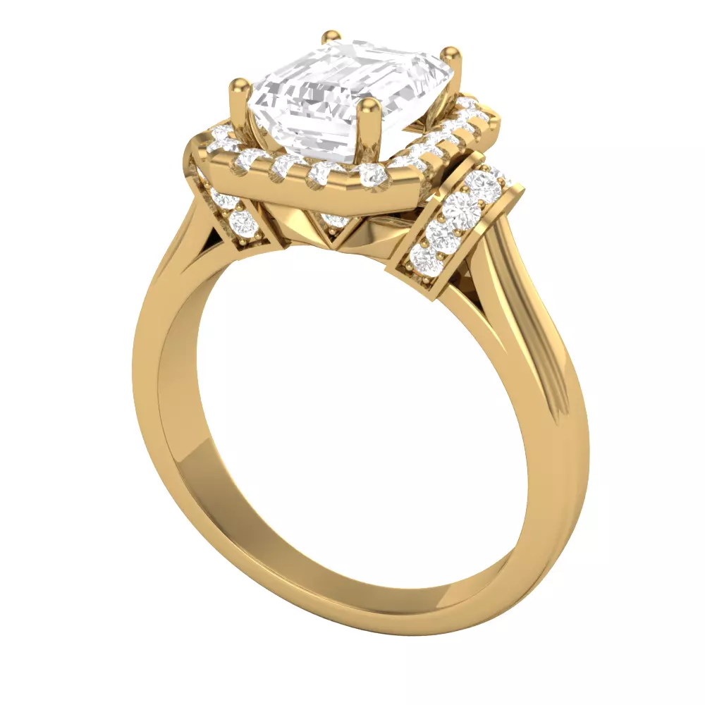 Engagement ring 3D print model_0