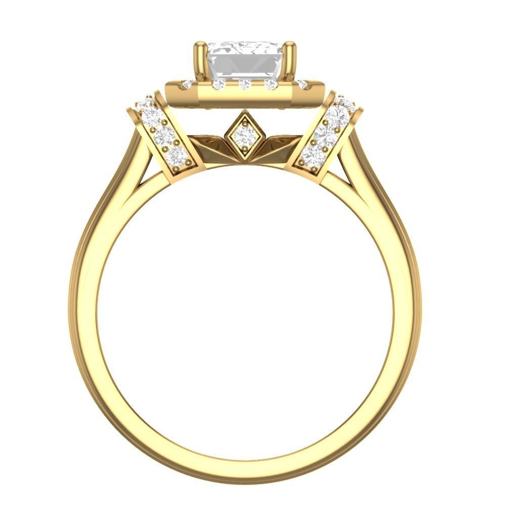Engagement ring 3D print model_1