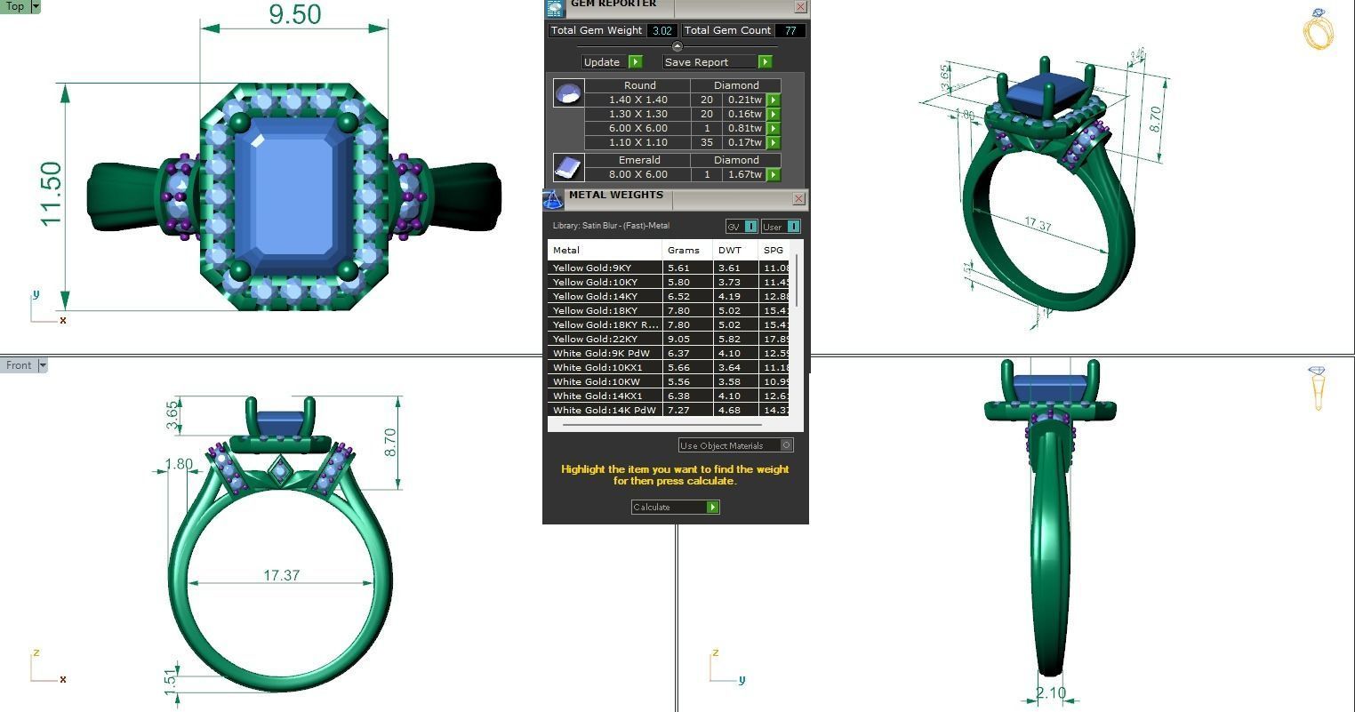 Engagement ring 3D print model_4