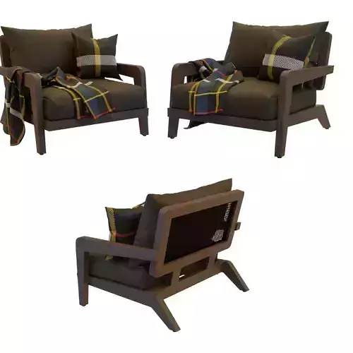 VICTORIA LOUNGE Kreslo Low-poly 3D model