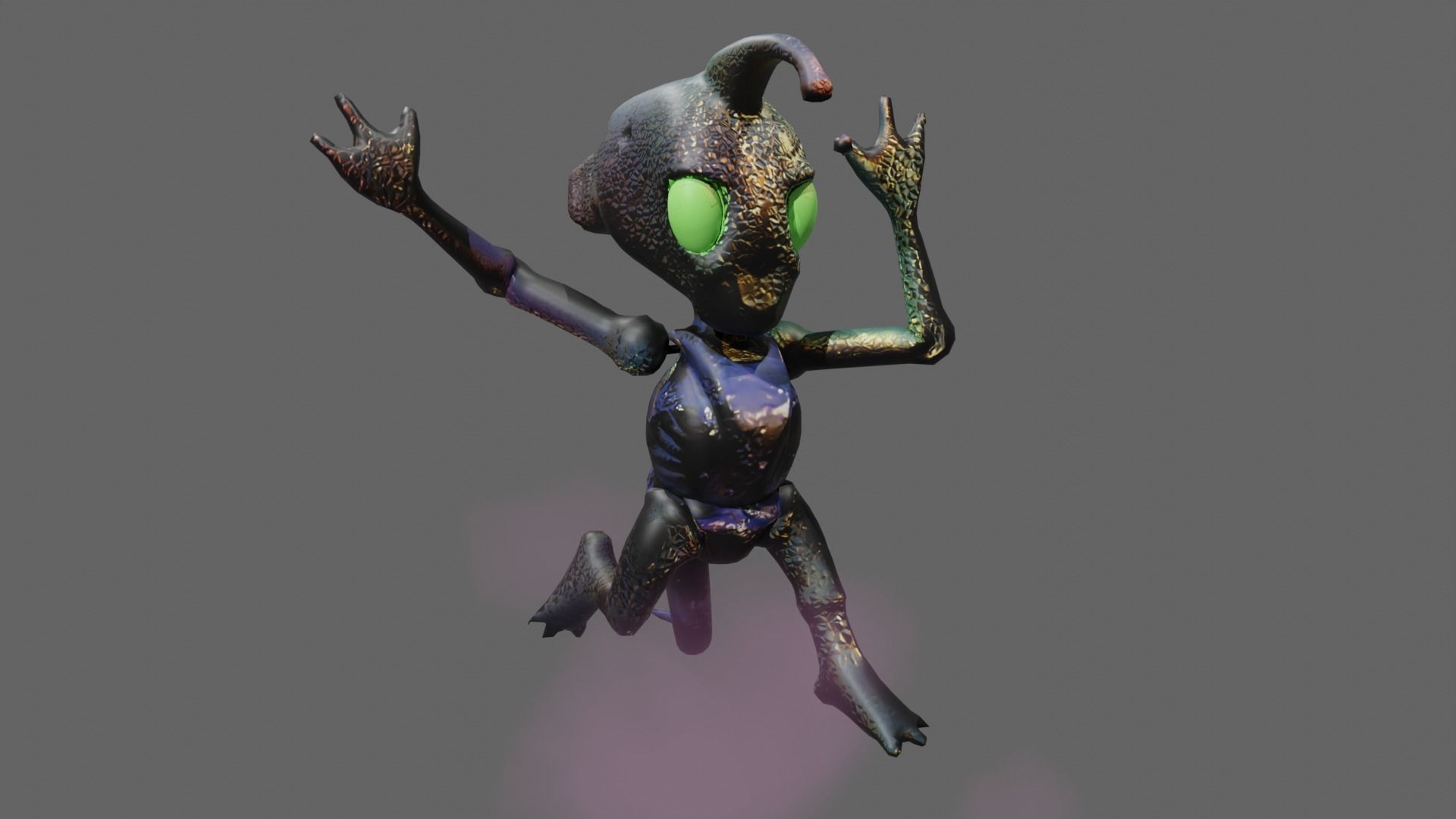 3D model of an alien creature LP Low-poly 3D model_5