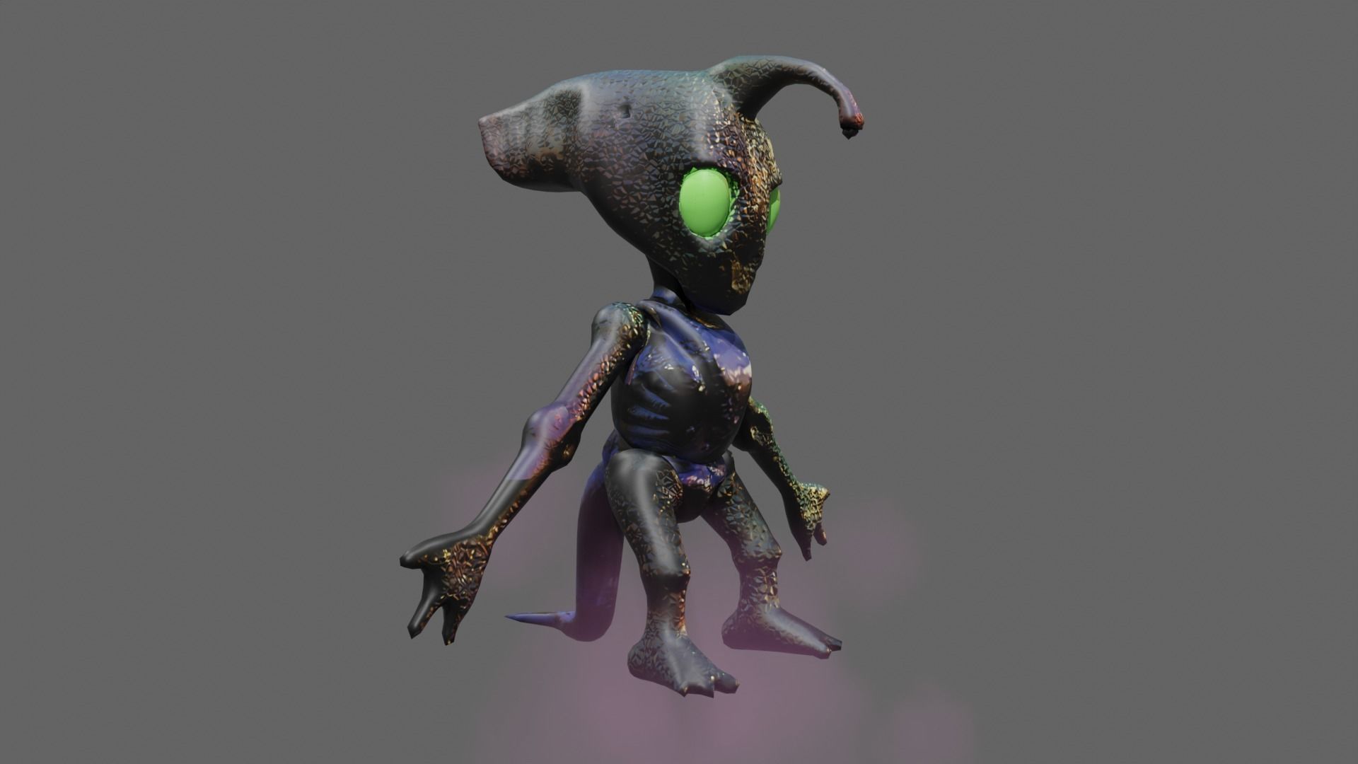 3D model of an alien creature LP Low-poly 3D model_3