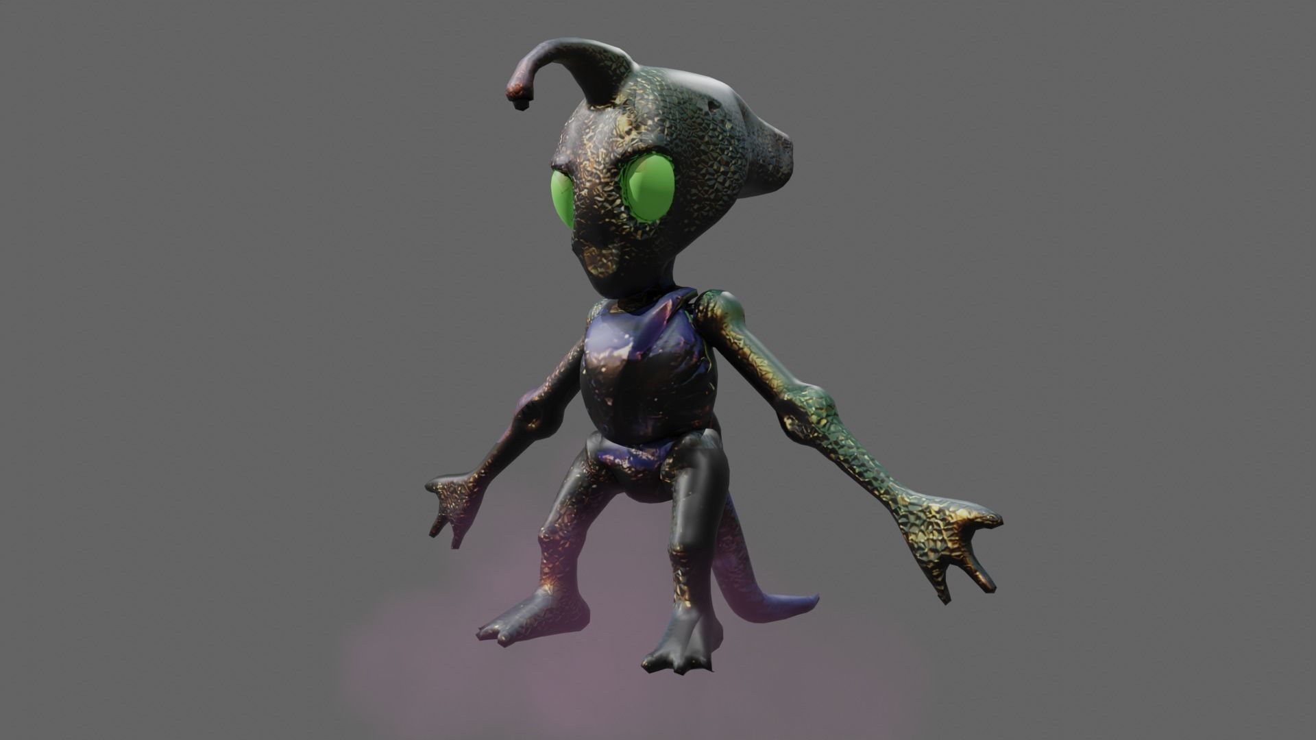 3D model of an alien creature LP Low-poly 3D model_2