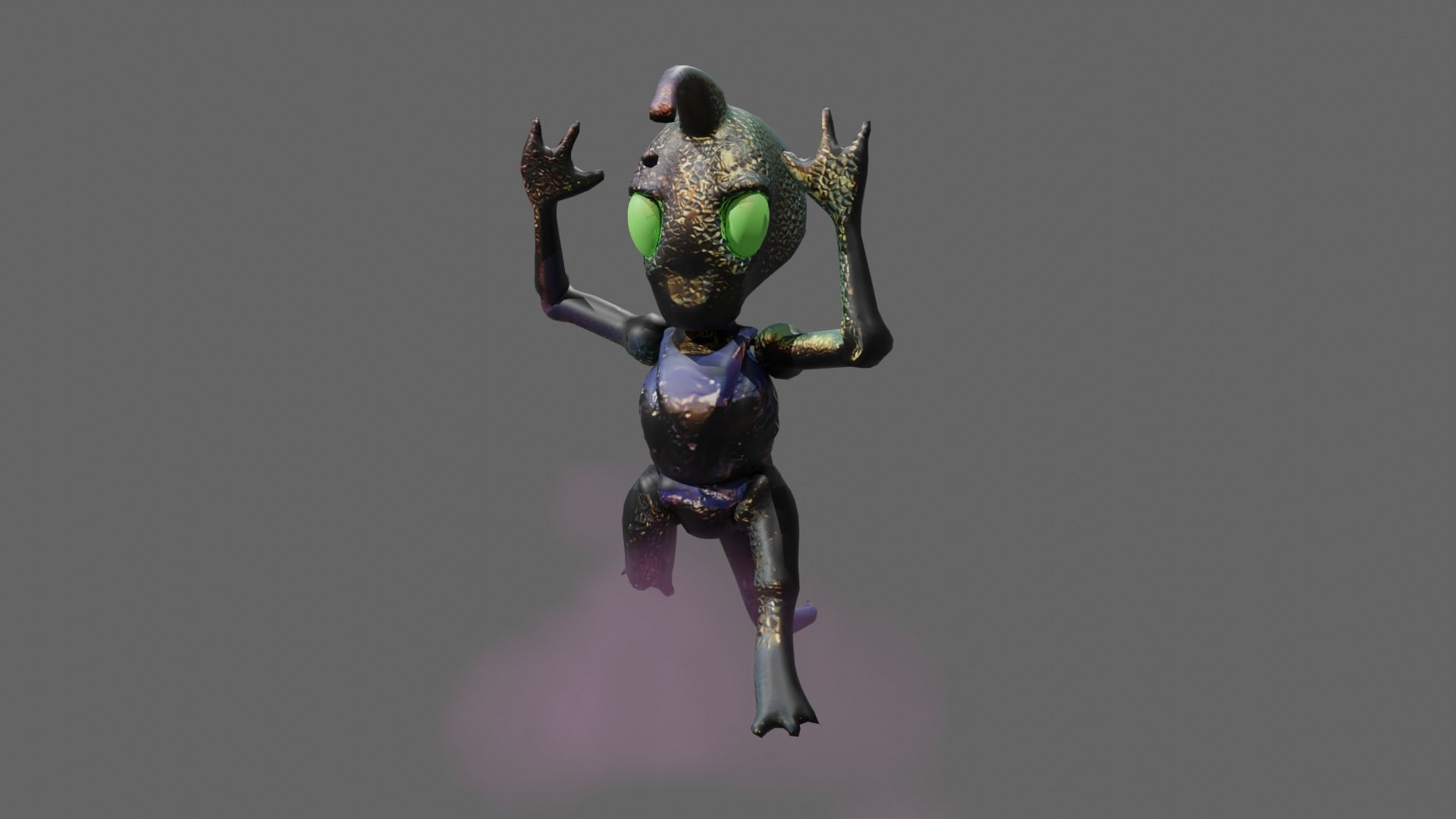 3D model of an alien creature LP Low-poly 3D model_4