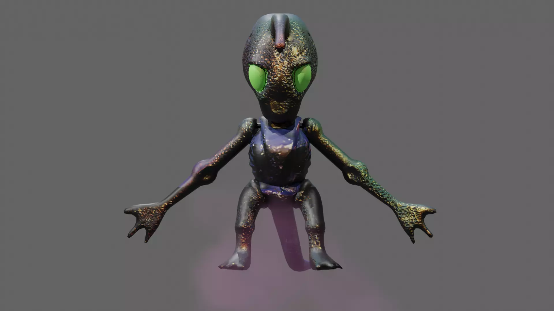 3D model of an alien creature LP Low-poly 3D model_0