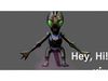 3D model of an alien creature LP Low-poly 3D model_1