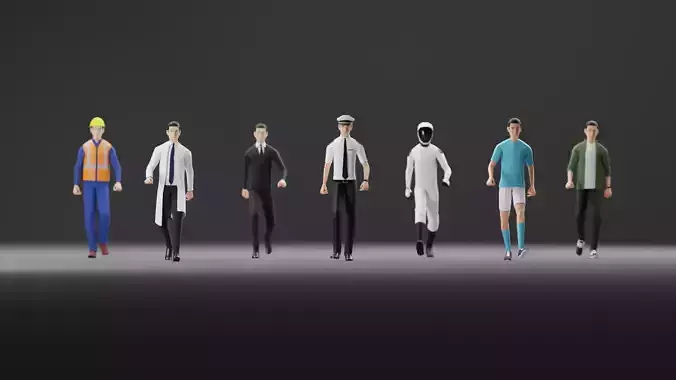 Male Pack 01 - Lowpoly - Rigged