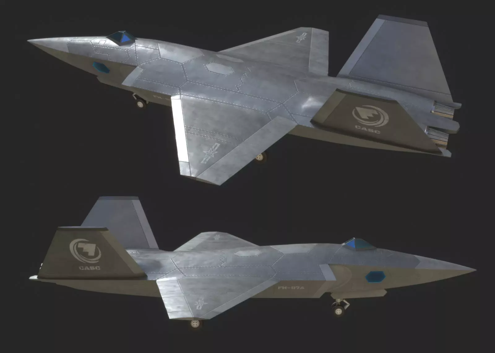 Chinese Air Force CASC FH97A UAV Low-poly 3D model