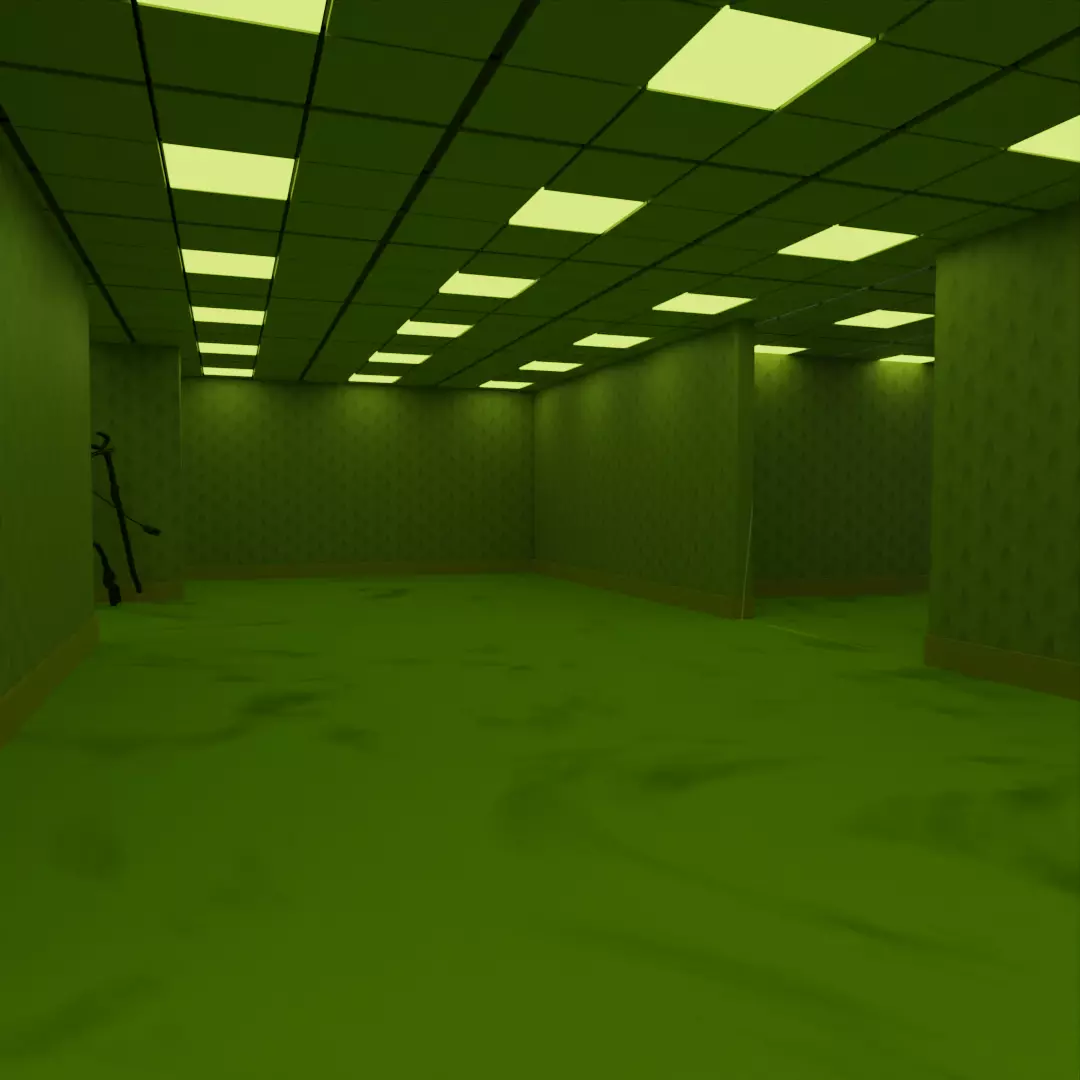 Backroom 0 Lobby Low-poly 3D model