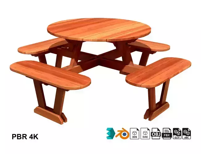 Picnic Bench 6 3D model