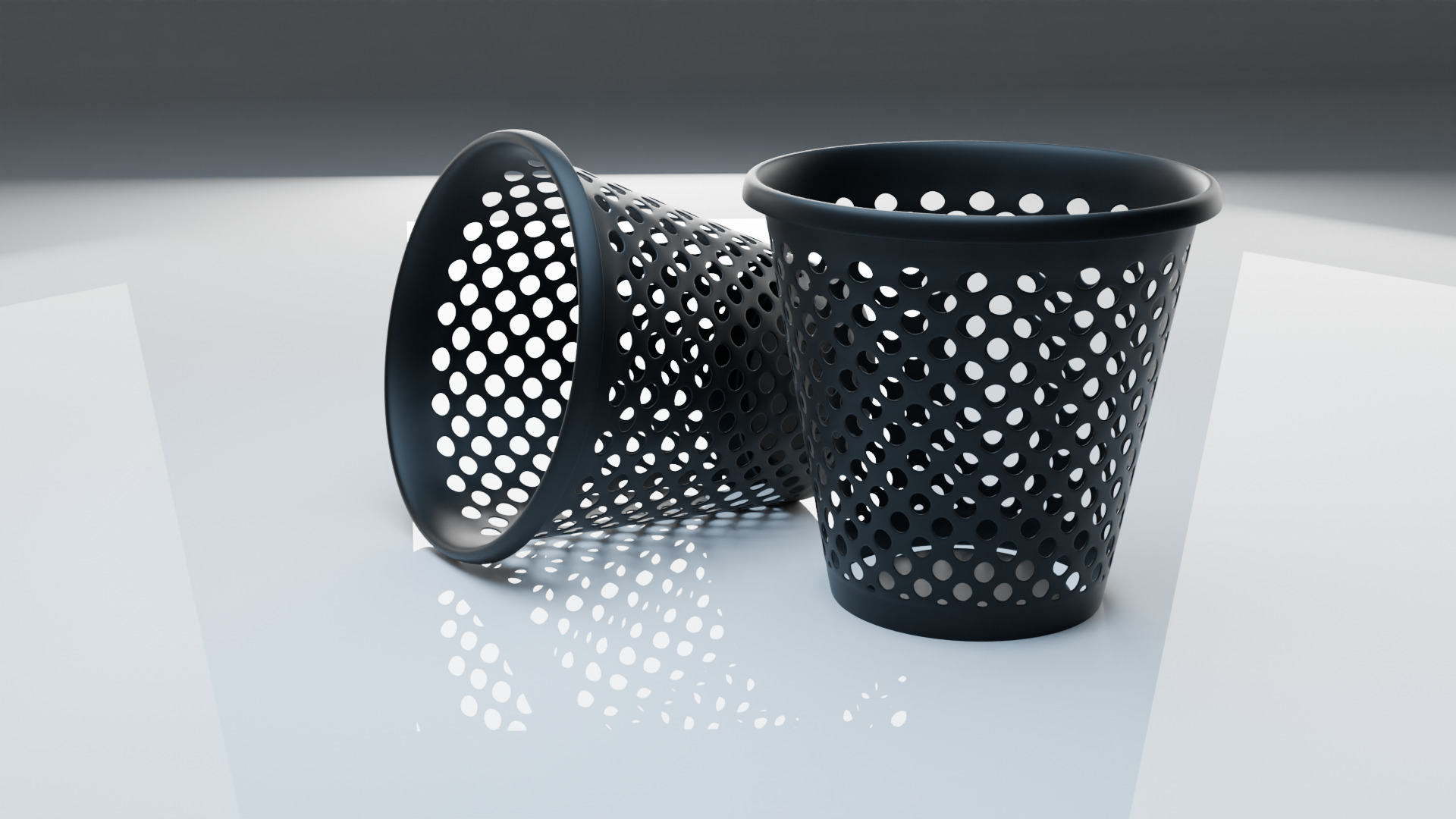 Trash bin Low-poly 3D model_1