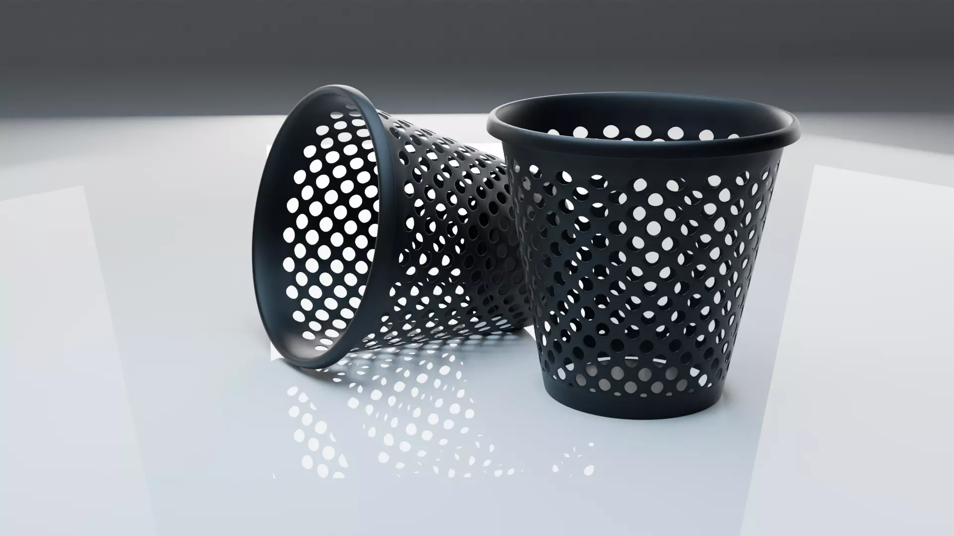 Trash bin Low-poly 3D model_0