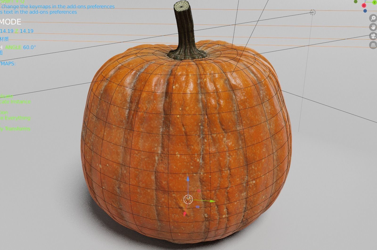pumpkin PBR low model Low-poly 3D model_5
