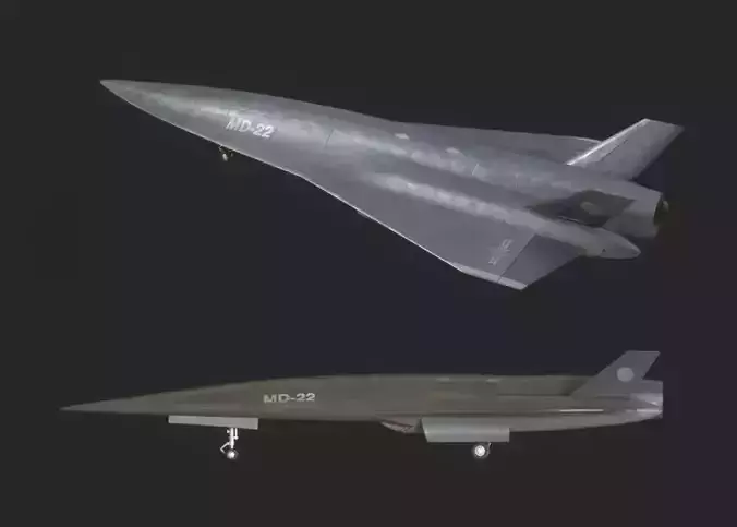 Chinese Air Force CASC MD22 high supersonic speed UAV Low-poly 3D model