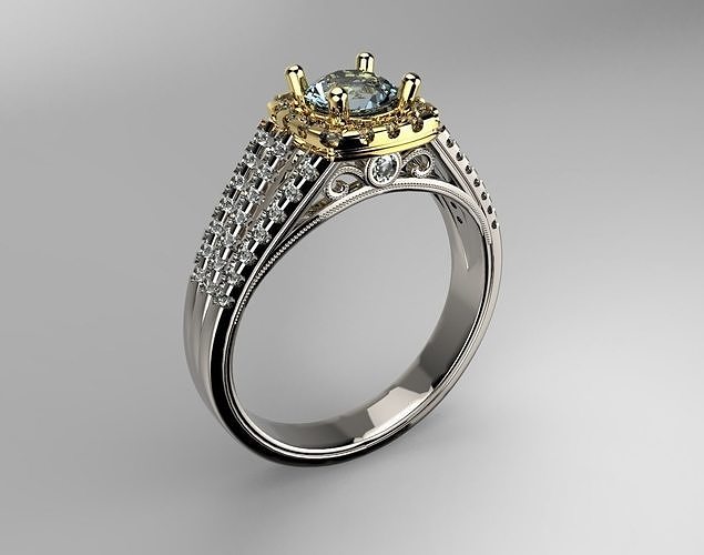 Vintage Engagement Ring 3D print model