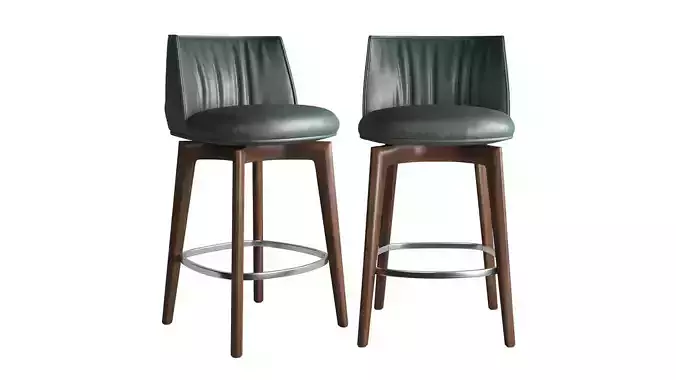 Archibald Stool with wood base