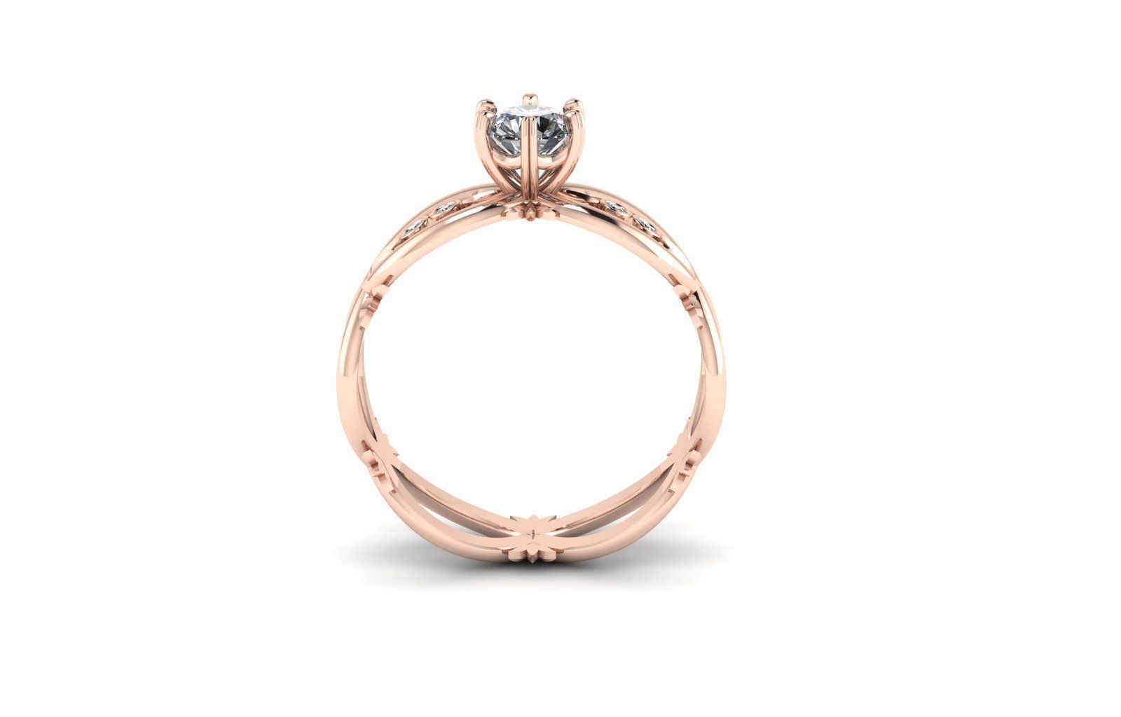 Solitaire ring 3D print model_1