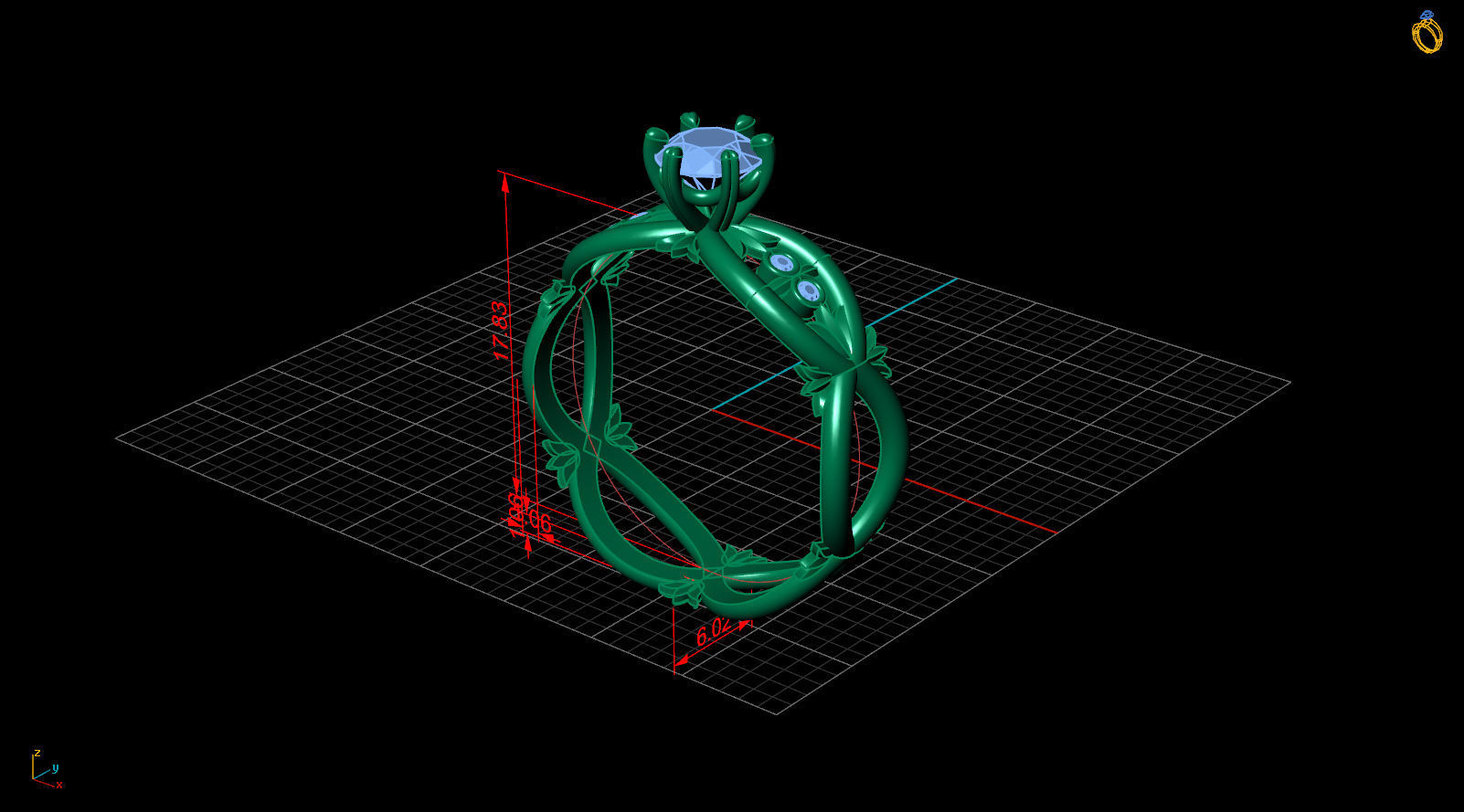Solitaire ring 3D print model_5