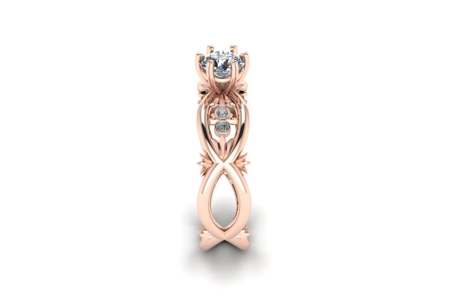 Solitaire ring 3D print model_2