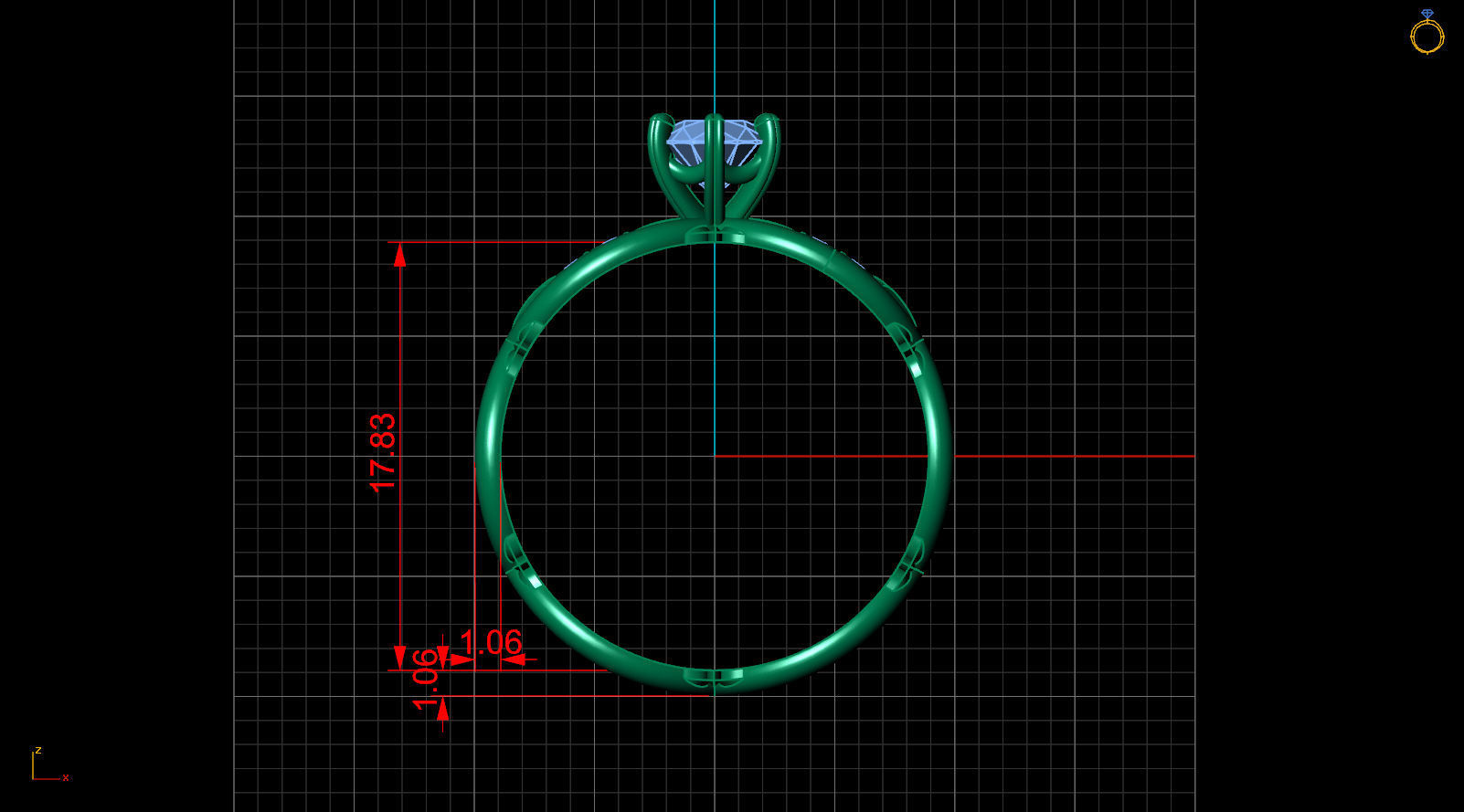 Solitaire ring 3D print model_6